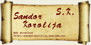 Šandor Korolija vizit kartica